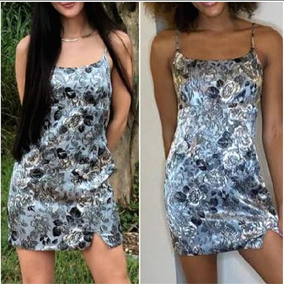 NWT Wild Fable Blue Floral mini dress - Picture 7 of 16